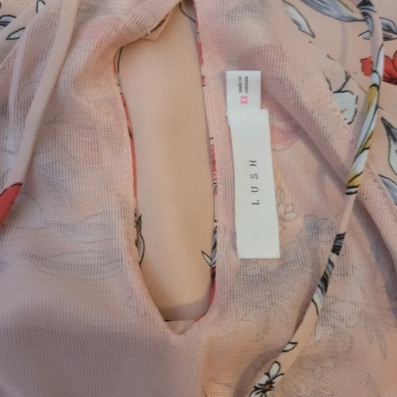 Lush Floral Maxi Dress Teared Layered  Flower Print Long size XS - Picture 3 of 3